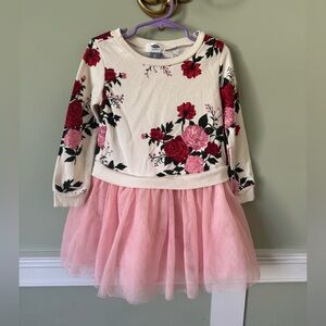 Old Navy Ivory Top with Pink Floral Accents